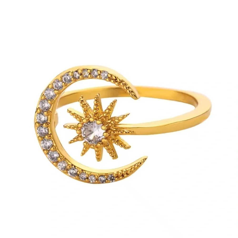 Moonlit Radiance Starburst 18KGold Ring